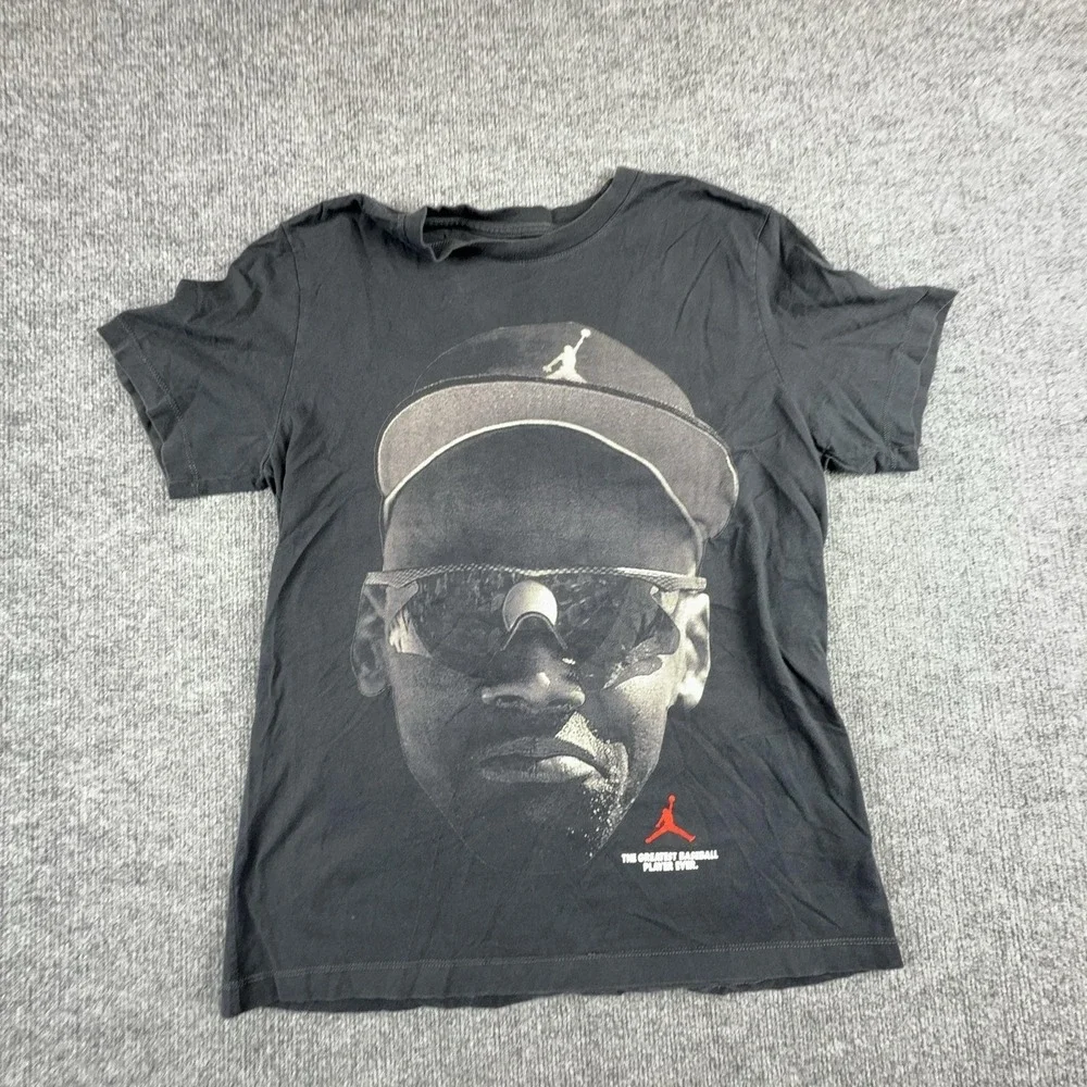 Jordan Shirt Mens Small Black Greatest Baseball No But He Tried Graphic Tee